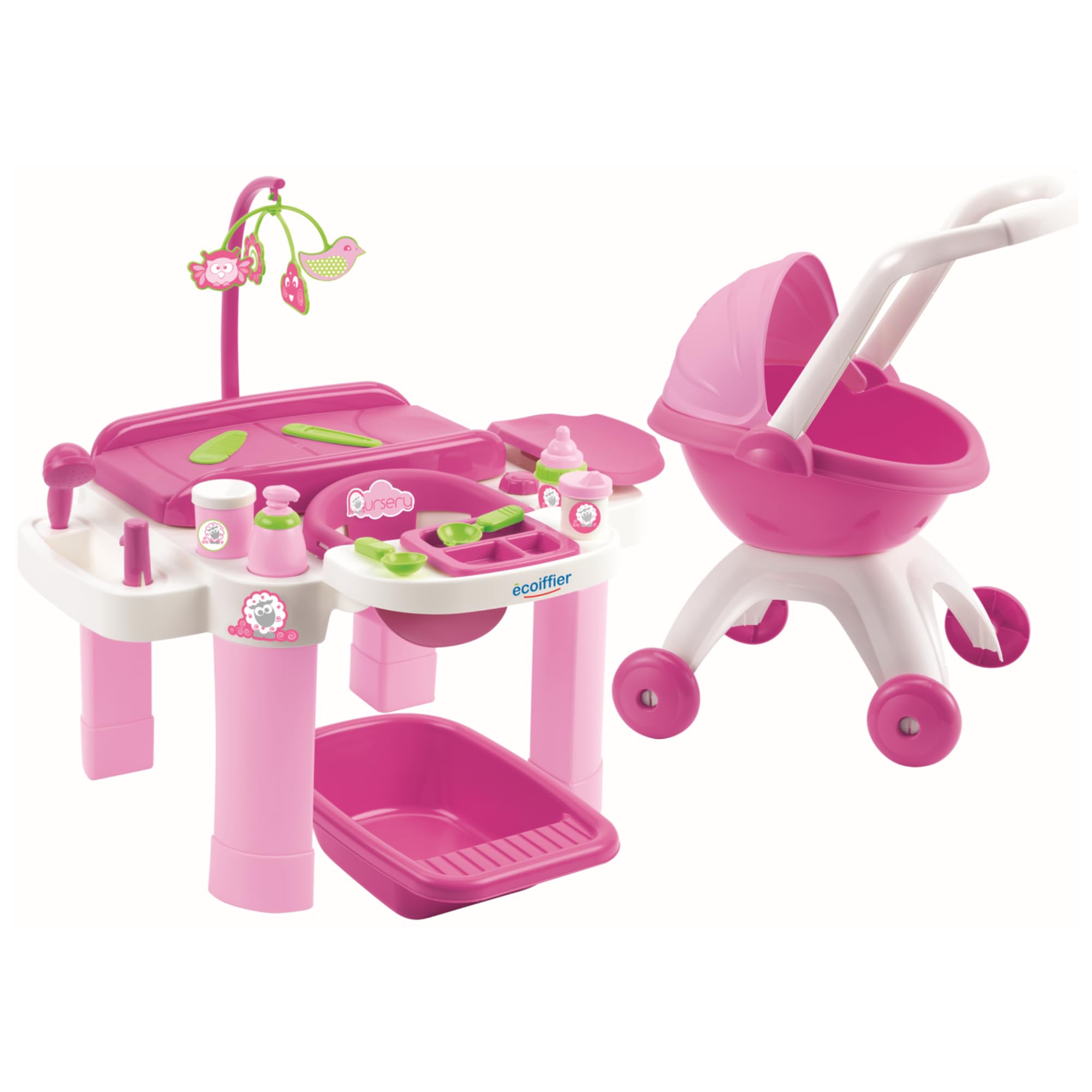 Giocattoli Ecoiffier 2889 Super Pack Nursery - Nursery per bambola con carrozzina - da 18 mesi - Made in France