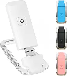 Luz de Leitura Clip Recarregável USB – Mini Luminária para Livro Portátil com 3 Modos de Cor + 3 Níveis de Brilho Ajustável – Lâmpada de Leitura LED Clip Ideal para Ler e Estudar à Noite (Branco)