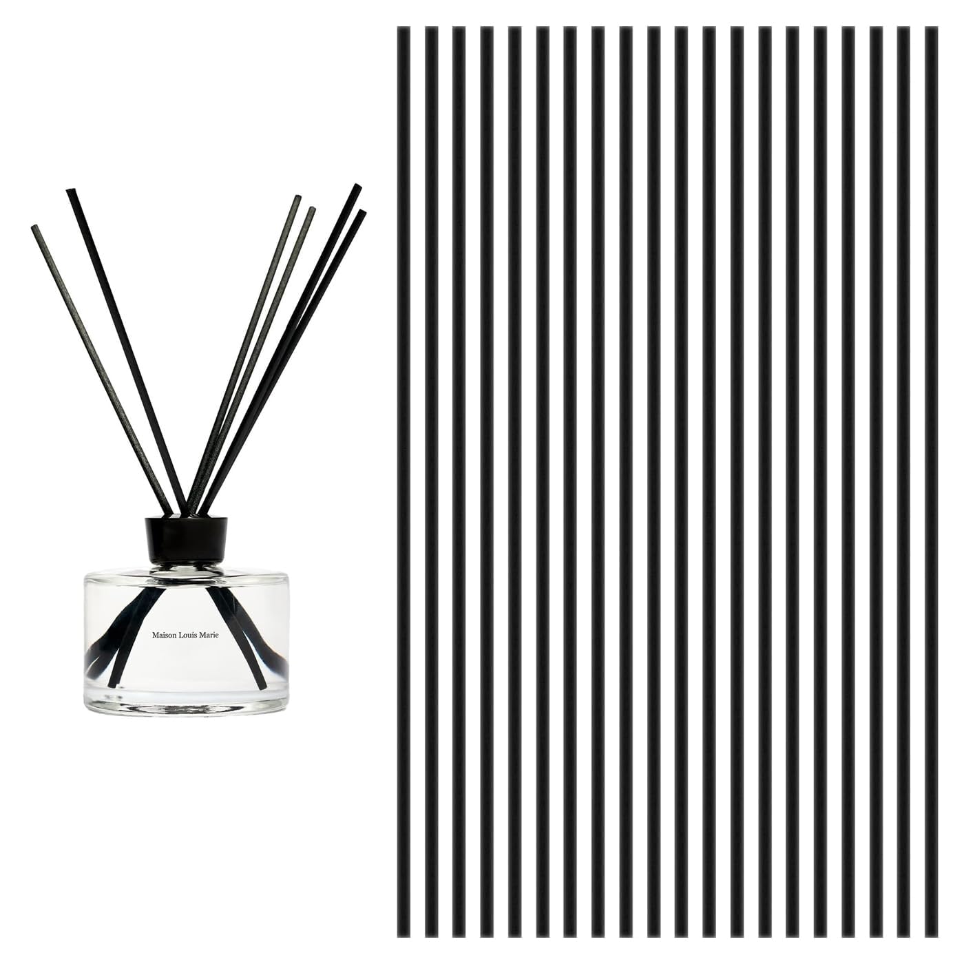 50Pcs Reed Diffuser Sticks,30cm Black Reed Diffuser Stick Reeds for Diffusers,3mm Thick Fibre Oil Aroma Natural Wood Rattan Soak Fragrance Diffusion Refill Replacement for Home Office Lavatory Bedroom