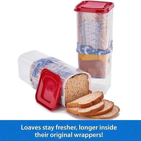 Transparent Bread Box Plastic -Keeping Toast Storage Holder with Lid Bread Crisper Bread Storage Container, C
