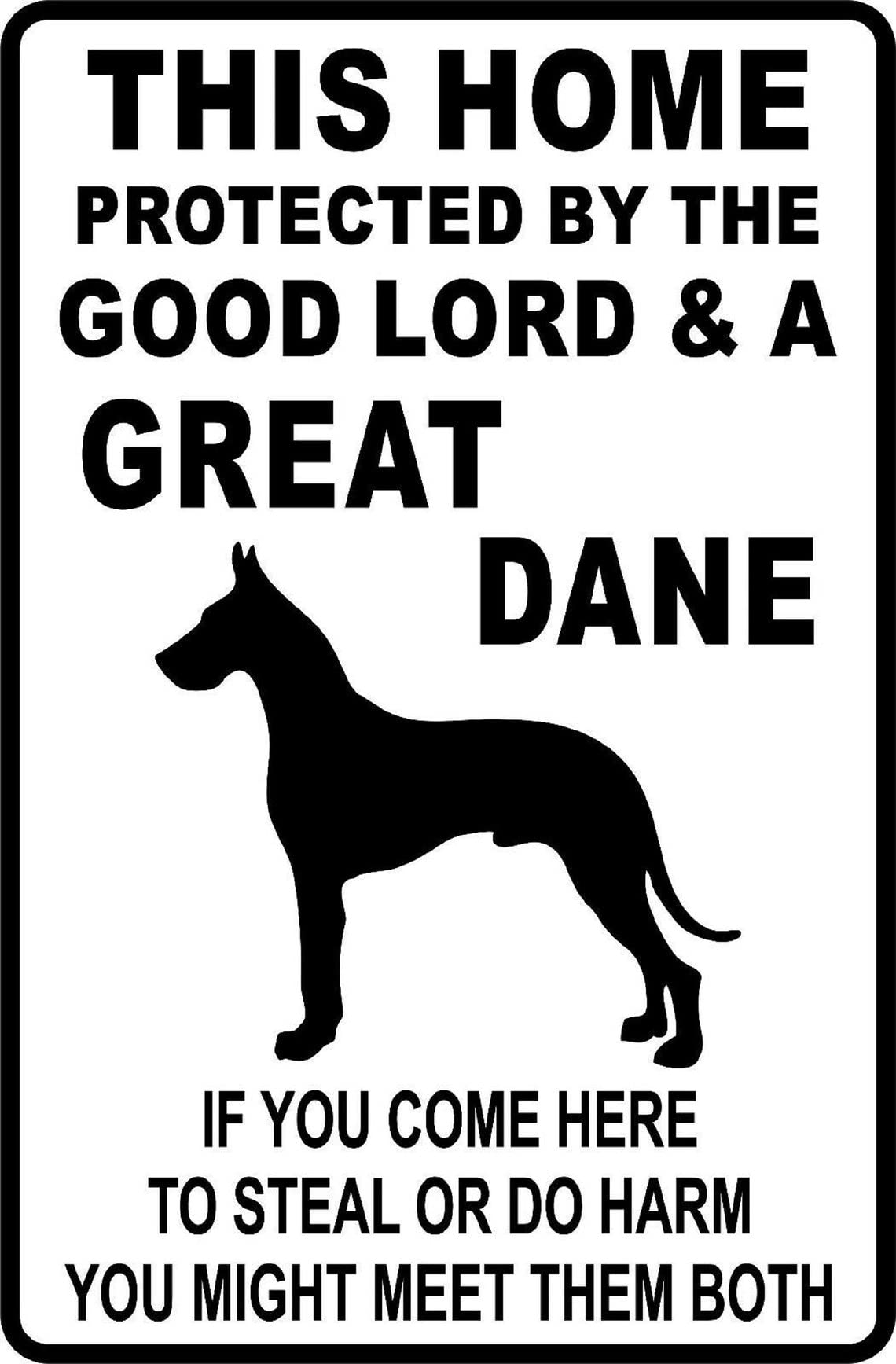 Bonoff This Home Protected By A Great Dane Signs Warning Traffic Road Street Caution Sign Safety Sign Indoor Or Outdoor Signs For Home Office Work 8X12 Inches