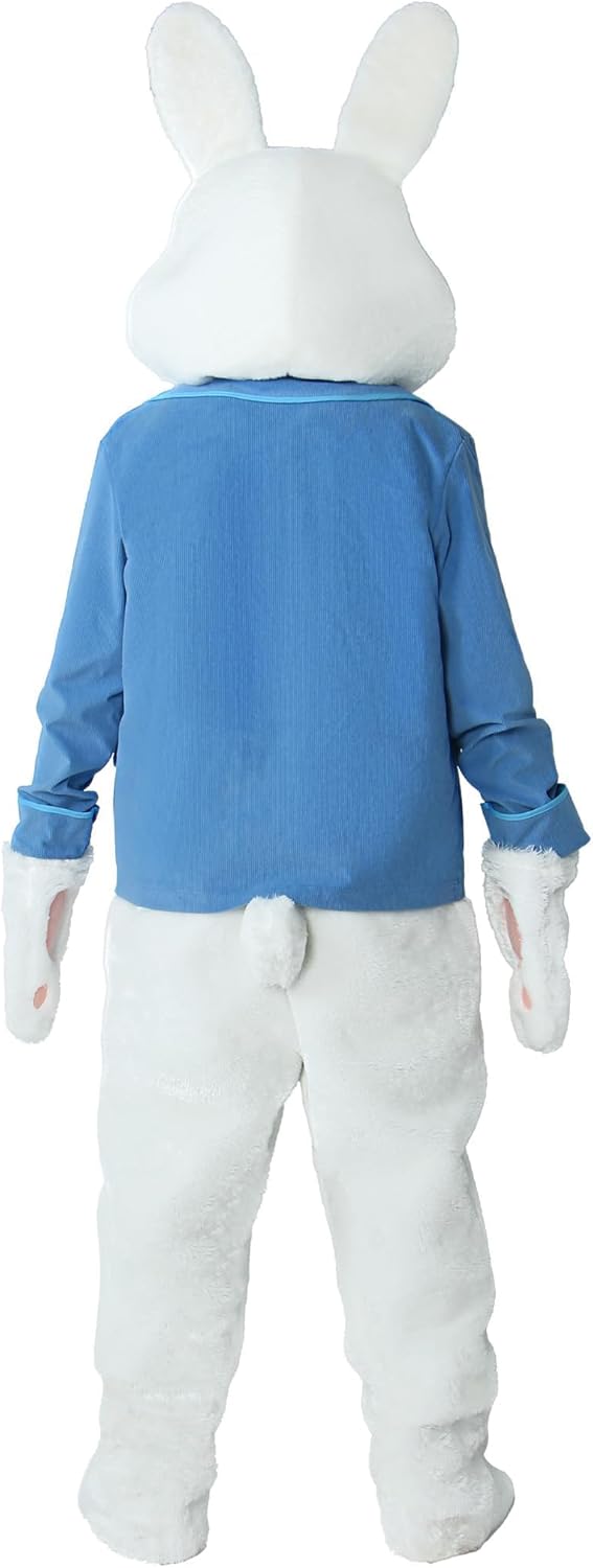 Easter Bunny Costume Adult Rabbit Mascot Suit 5PCS Deluxe Plus Size Bunnies Onesie Outfit Jumpsuit for Men Women Set