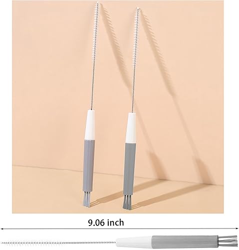 Miniatura 9 de Cepillo limpiador de pajitas pequeñas, cepillos de limpieza de botellas de 9 pulgadas de cerdas de nailon y mango de acero inoxidable, juego de 2