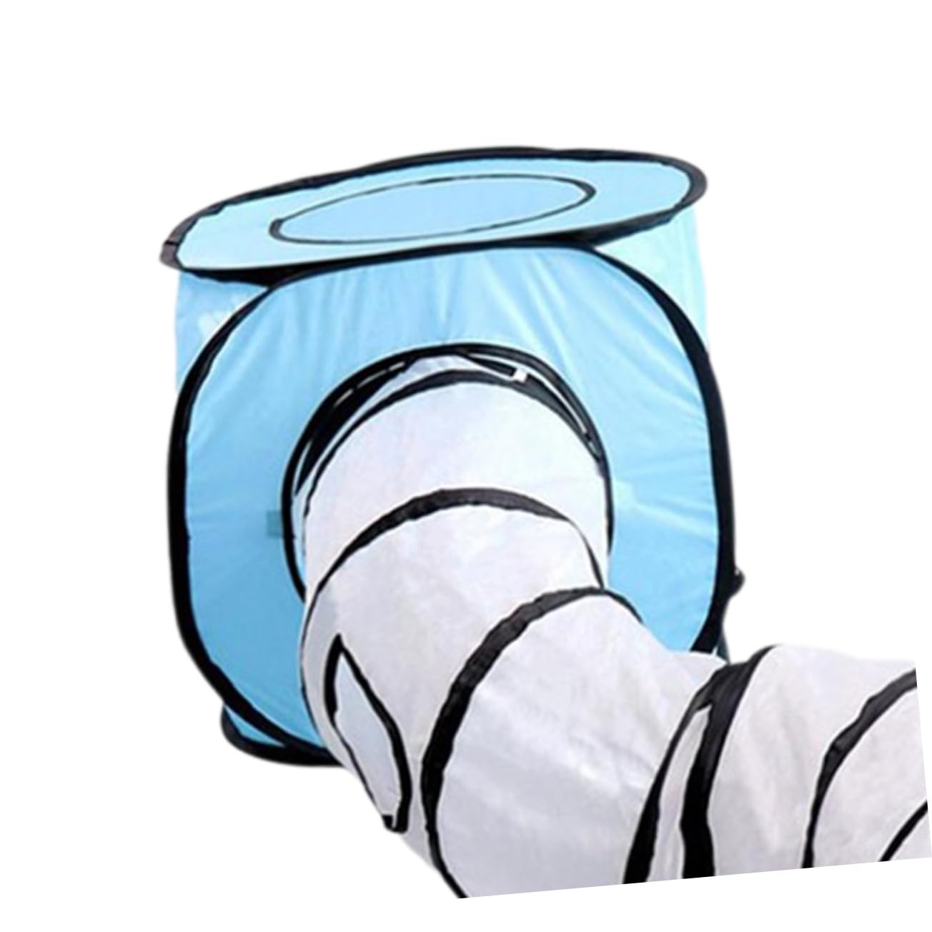 Tunnel pour Chats S en Polyester Bleu, Jouet Interactif Pliable