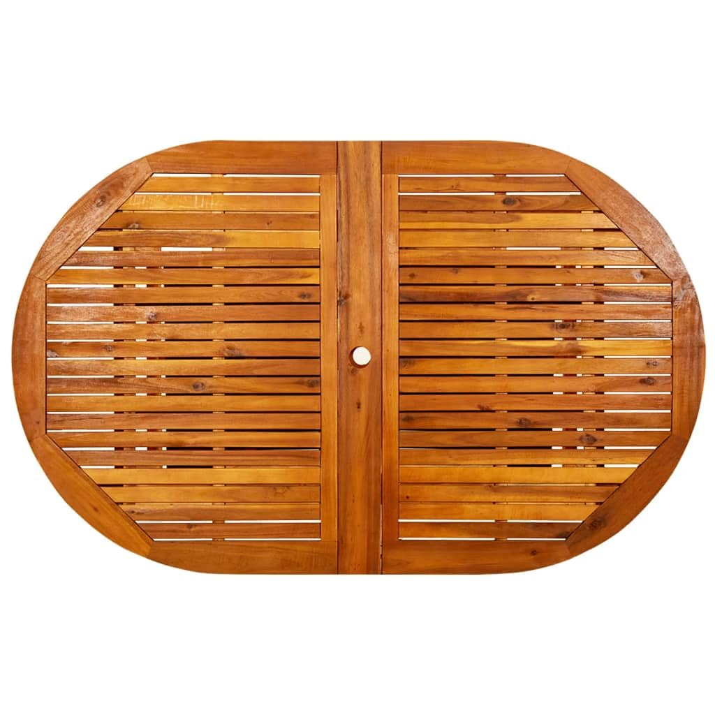 Tavolo da giardino in legno di acacia massiccio, allungabile (160-240) x 100 x 75 cm, superficie trattata ad olio, resistente alle intemperie, durevole, per esterni