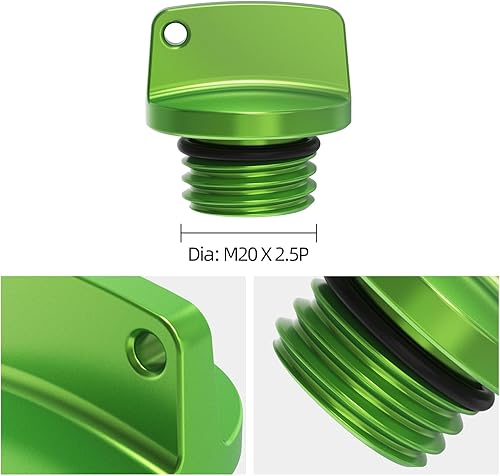 Miniatura 6 de NICECNC Tapón de llenado de aceite verde M20 compatible con Kawasaki Ninja 250 2018, Ninja 400 2014-18, Ninja 400R 2011-13, Ninja 6501000 2012-18,