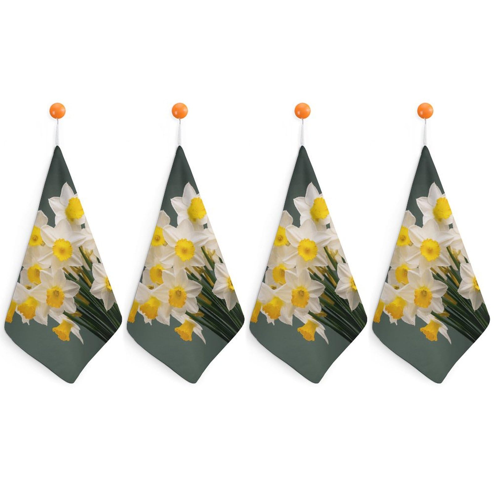 Essuie-mains microfibre ultra absorbant et doux au motif floral de jonquilles