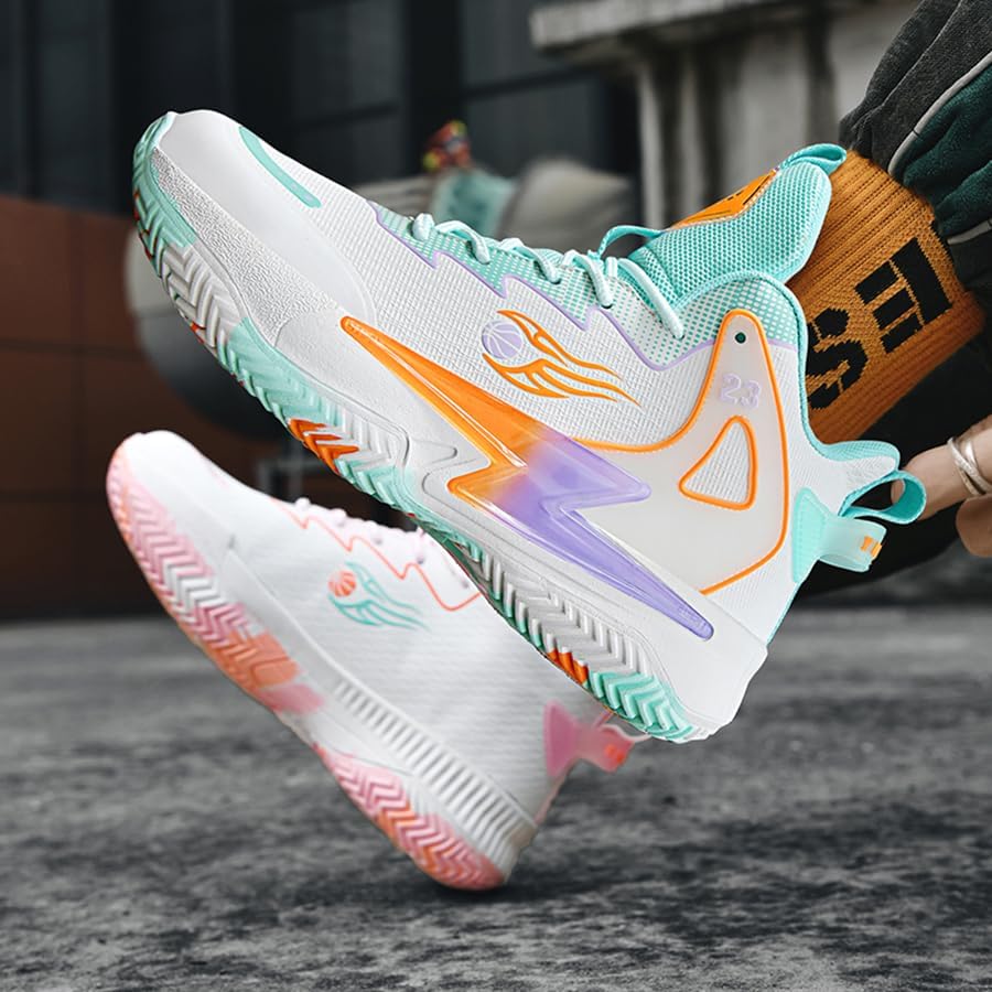 Basketball Shoes for Womens Mens Fashion Comfortable Volleyball Sneakers Breathable High Top Non Slip Outdoor Sport Woman Man Shoe - Image 5