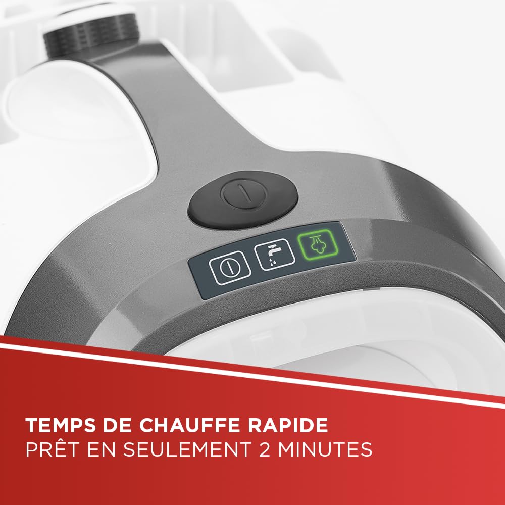 Polti Vaporetto Smart 120, Nettoyeur Vapeur avec Chaudière Haute Pression 4 Bars, Réservoir Amovible 2 Litres, Autonomie Illimitée, Chauffe en 2 Minutes, 14 Accessoires Inclus, Blanc et Noir