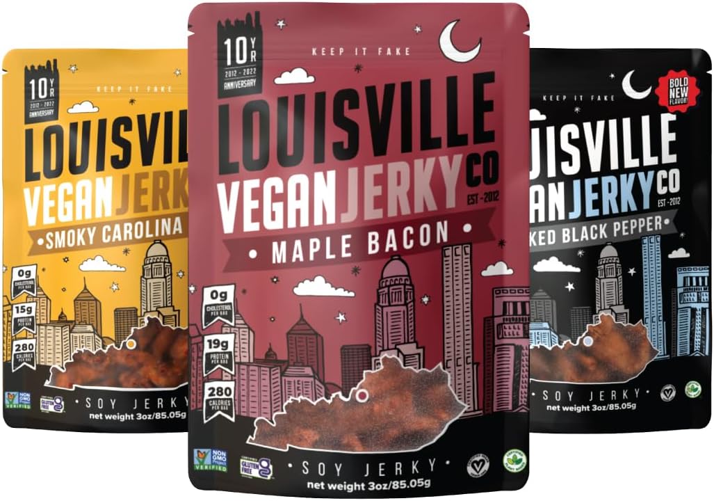Louisville Vegan Jerky Variety Pack, Vegetarian & Vegan