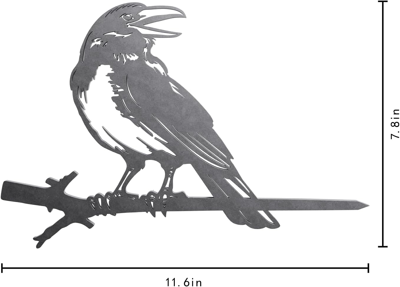 NOAHAMMER Metal Birds Yard Art Crow - Outdoor Silhouette Garden Decoration Rusty Metal Statue Decor - Metal Birds on Tree Metal Silhouette Sculptures Yard Art Gifts