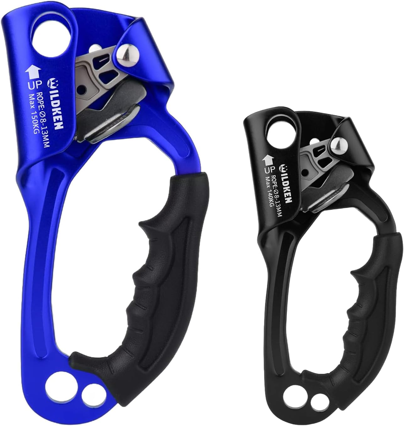 WILDKEN 2pcs Climbing Hand Ascender Outdoor Mountaineering Tree Arborist Climbing Rappelling Equip Hand Ascender for 8-13MM Rope Left Right Hand Ascender