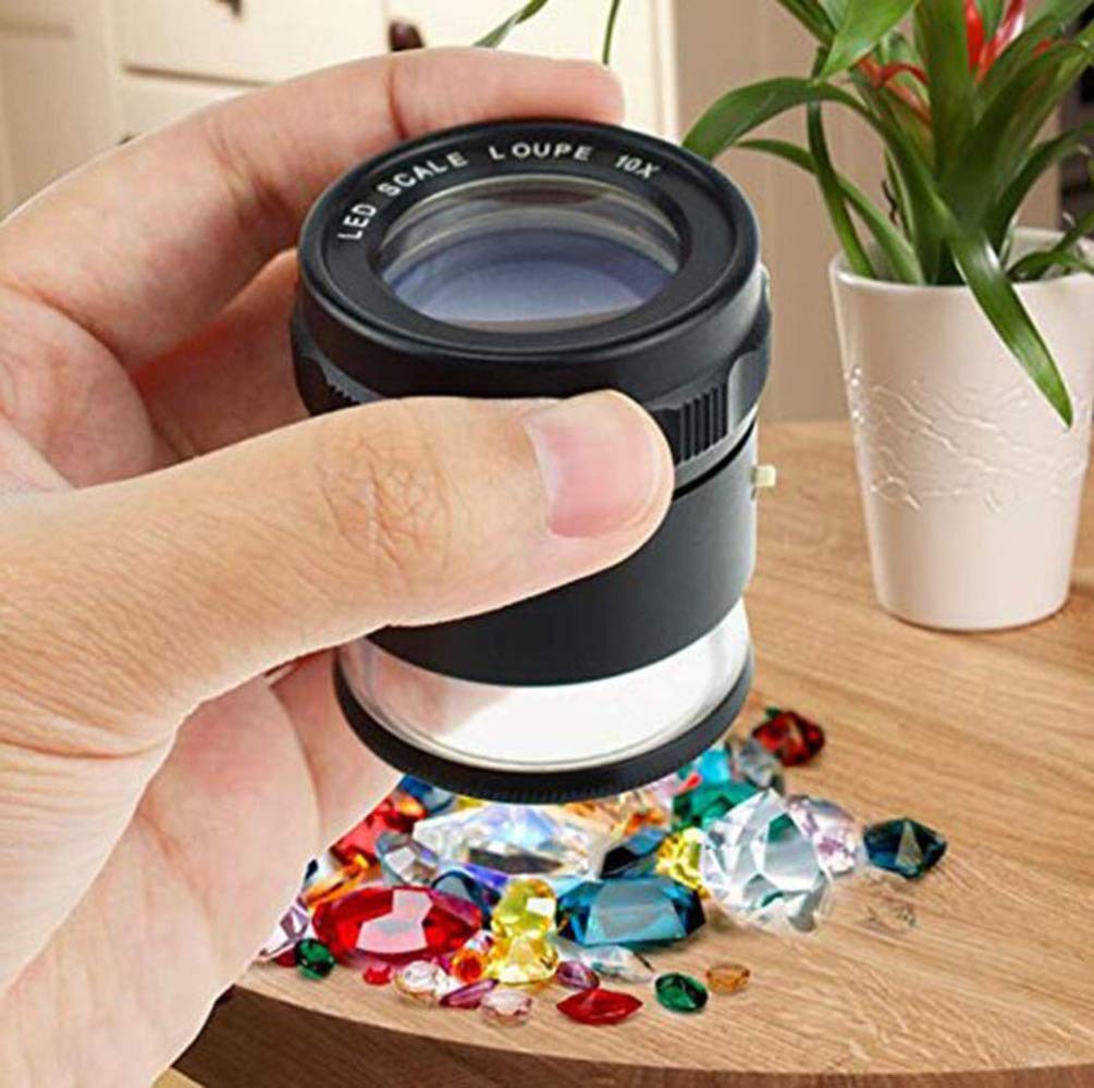 Soporte de Escritorio LED Lupa 10x - Lupa Manos Libres con lámpara de Luces para joyeros, visualización, Plantas, Monedas, Sellos, mapas, Letra pequeña (Color: A) charitable