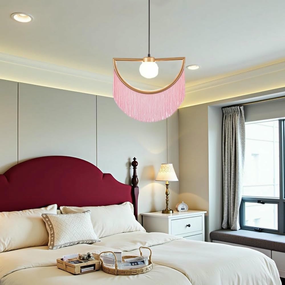 Pendant Lights Fringe Pendant Lamp Tassel Hanging Home Decor Indoor Outdoor Durable Energy Saving Easy Installation Bedroom Living