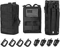 Vista 1 de Upgraded Sports Water Bottles Pouch Bag, Tactical Drawstring Molle Water Bottle Holder Tactical Pouches, Travel Mesh Water Bottle Bag Tactical