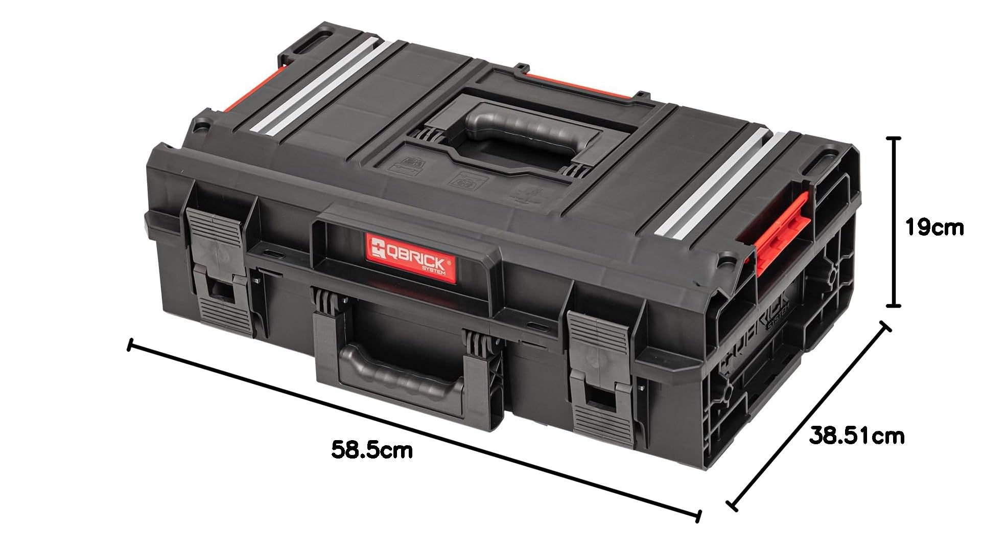 Qbrick System Cassetta Attrezzi Vuota Cassetta Porta Utensili Valigetta Lavoro 585 x 385 x 190 mm Nero ONE 200 2.0 Technik