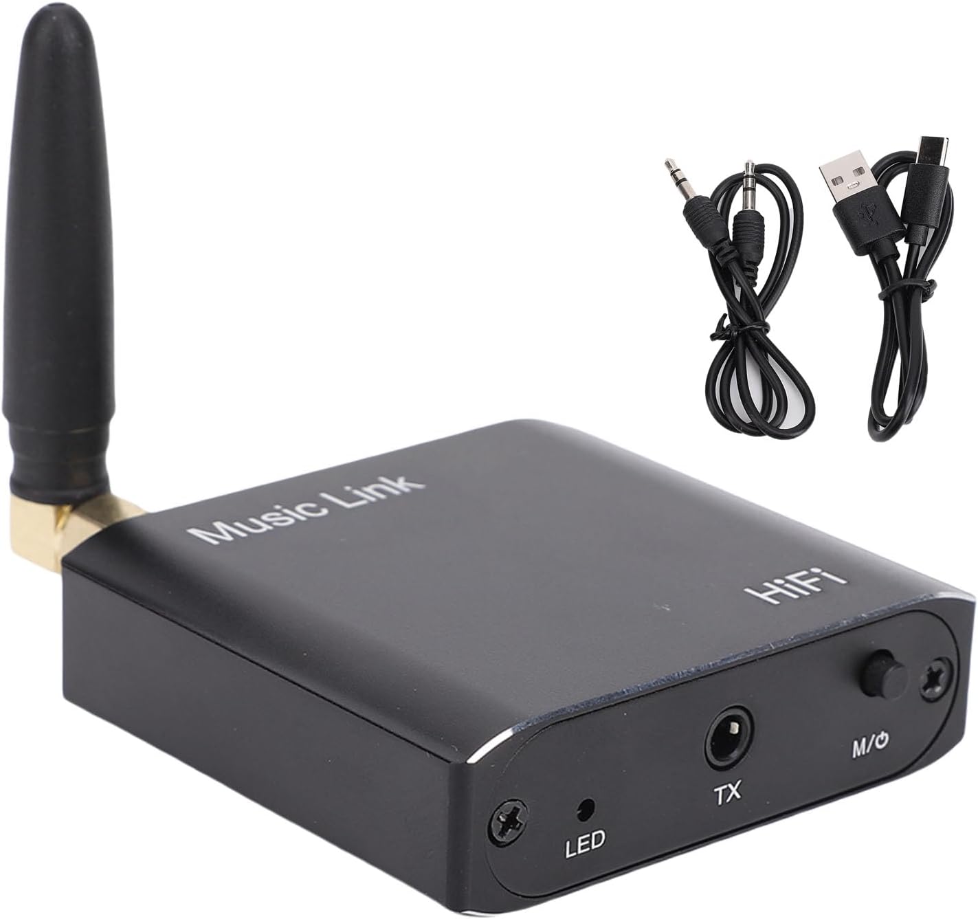 LICAEVEY Bluetooth 5.3 Audio Adapter with included 3.5mm audio cable and USB charging cable