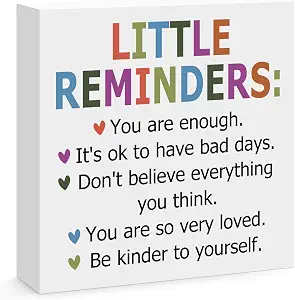 Inspirational Motivational Desk Sign - Wooden Box Decor for Office, Home, Dorm, and Gift