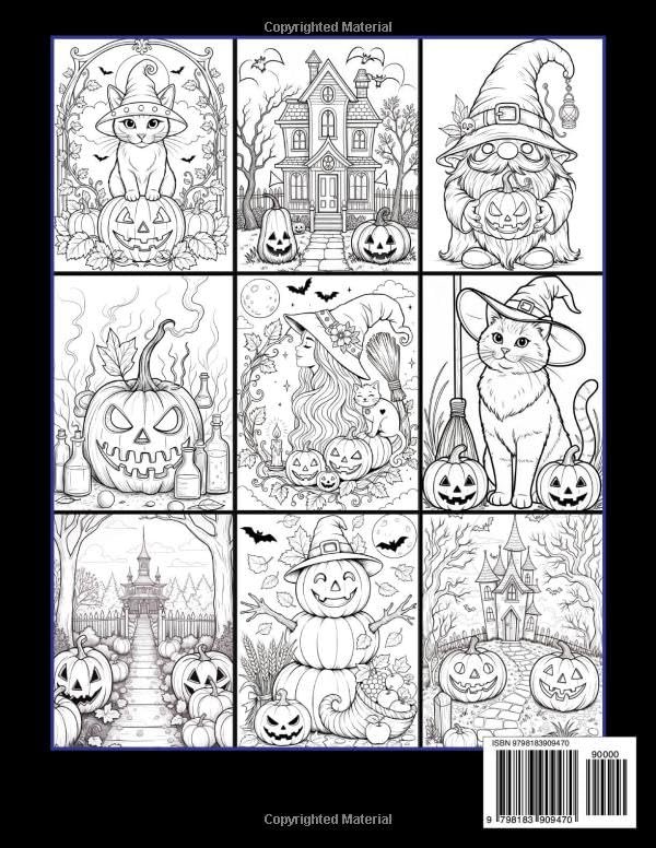 New 2026 Halloween Adult Coloring Book: 50 Spooky Halloween-Themed Large Print Coloring Pages for Adults and Seniors I Autumn Fall Halloween Fantasy Designs for Relaxation image 3