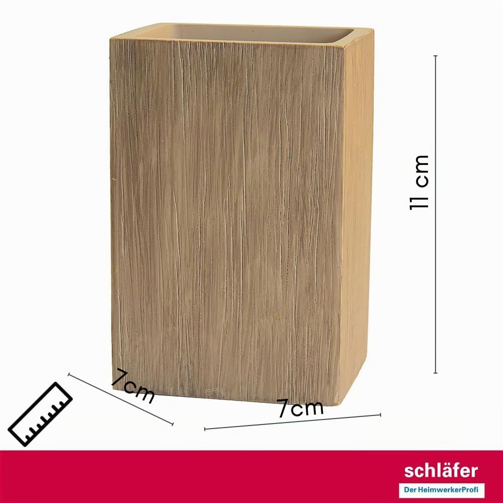 Schläfer 285200 | Set Bagno Completo serie Bambus con Dispenser per Sapone, Portasaponetta, Portaspazzolino, Bicchiere da Bagno, Portasapone Liquido Accessori in Resina Effetto Bamboo, 3 Pezzi