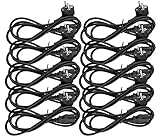 Naths Hardware® | 10x Kaltgerätekabel 1,8m | Kaltgerätestecker auf Schutzkontakt gewinkelt | PC Netzkabel 3 Polig | Netzteil Kabel C13 für Computer Monitor Bildschirm Drucker Beamer | Stromkabel PC