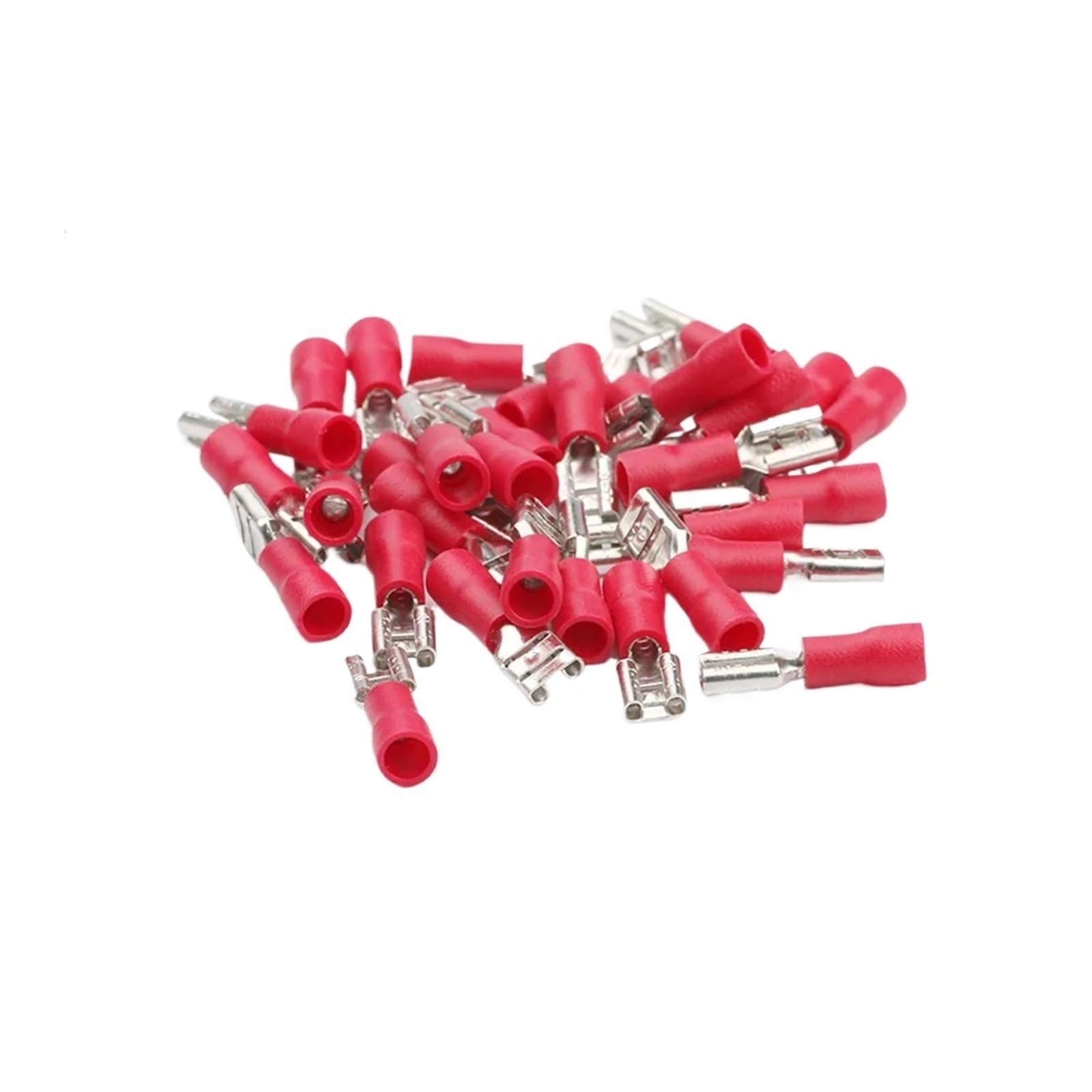 QMKADFQXF 100PCS 22-10awg Female Insulated Electrical Crimp Terminal for Red 4-6mm2 Connectors Cable Wire Connector FDD5.5-250