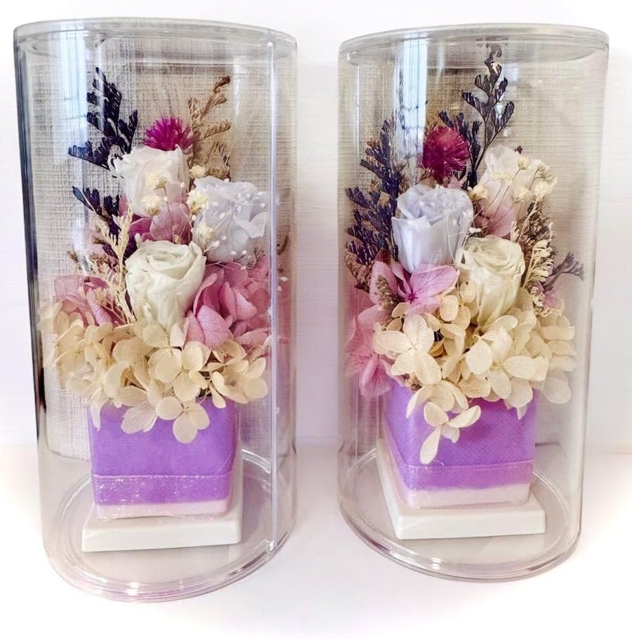 仏花プリザーブドフラワー ガラスボトル入り 1対2基 匿名配送 楽天市場