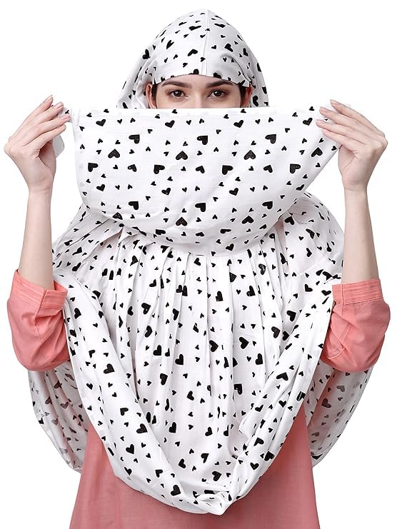 Women Cotton Driving Scarf with Mask | UV Sun Protection Face Cover for Bike Riding | Breathable Anti-Dust Head Neck Scarf for Girls | Universal Size-image-6