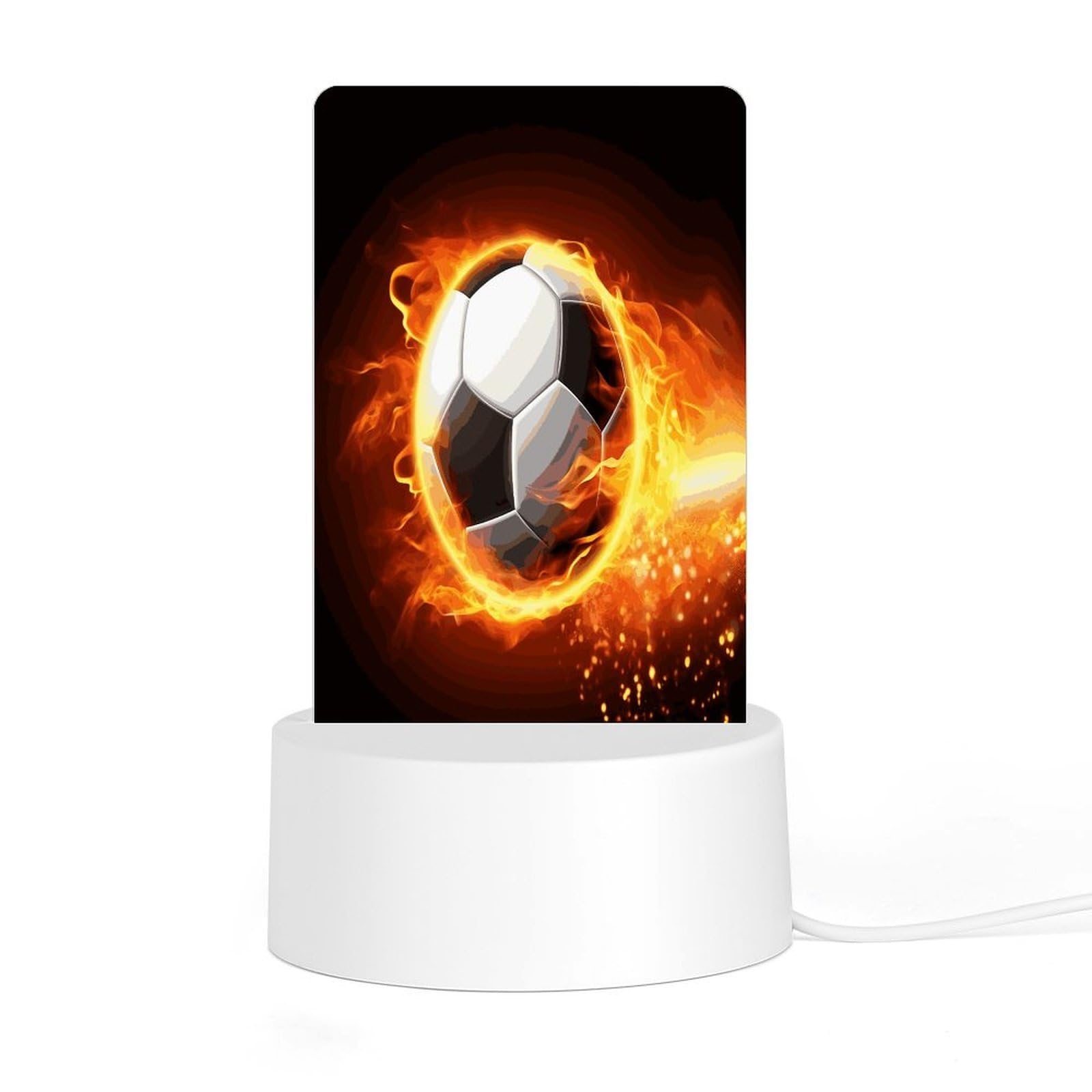 Adfgyerh Style Soccer Flame(1) Night Light Acrylic Material Easy Installation, Home Decor Usb Interface Power Supply, Lamp For Restaurant Bar Cafe Room Decor