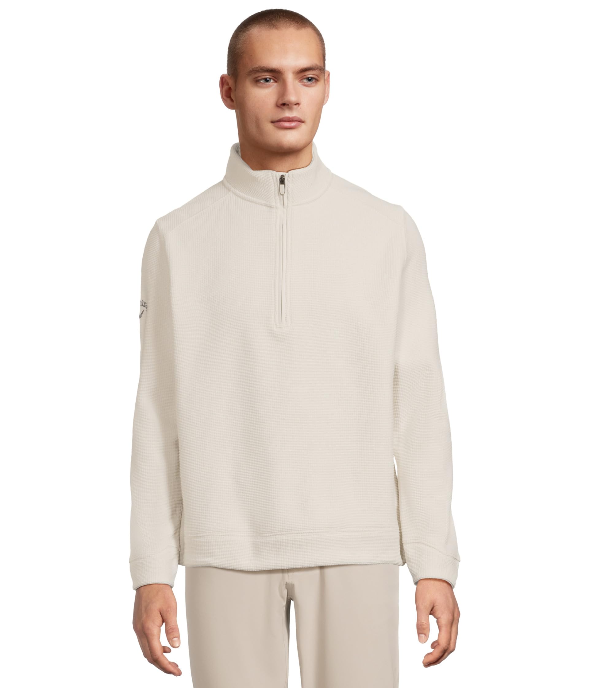 mens Long Sleeve Waffle 1/4-zip