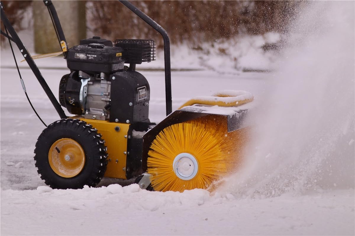 TEXAS Handy Sweep 650TGE 2in1 212ccm E-Start Kehrmaschine Benzin Motorbesen mit Schneeschild Schneeschieber Schneefräse Schneeräumer mit Antrieb Radantrieb | 60cm | 5,7PS | 4Takt | 3xVor.1xRück.