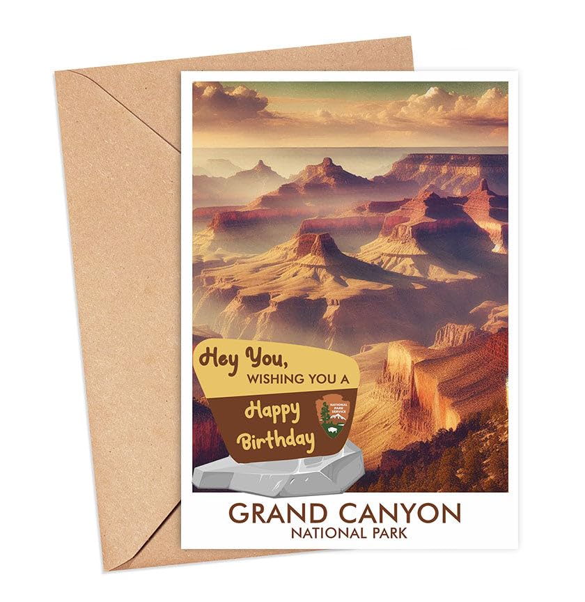 YoungGift Grand Canyon National Park Greeting Card, Travel Card, Grand Canyon Gift, Grand Canyon Greeting Card, National Park Birthday Card, Grand