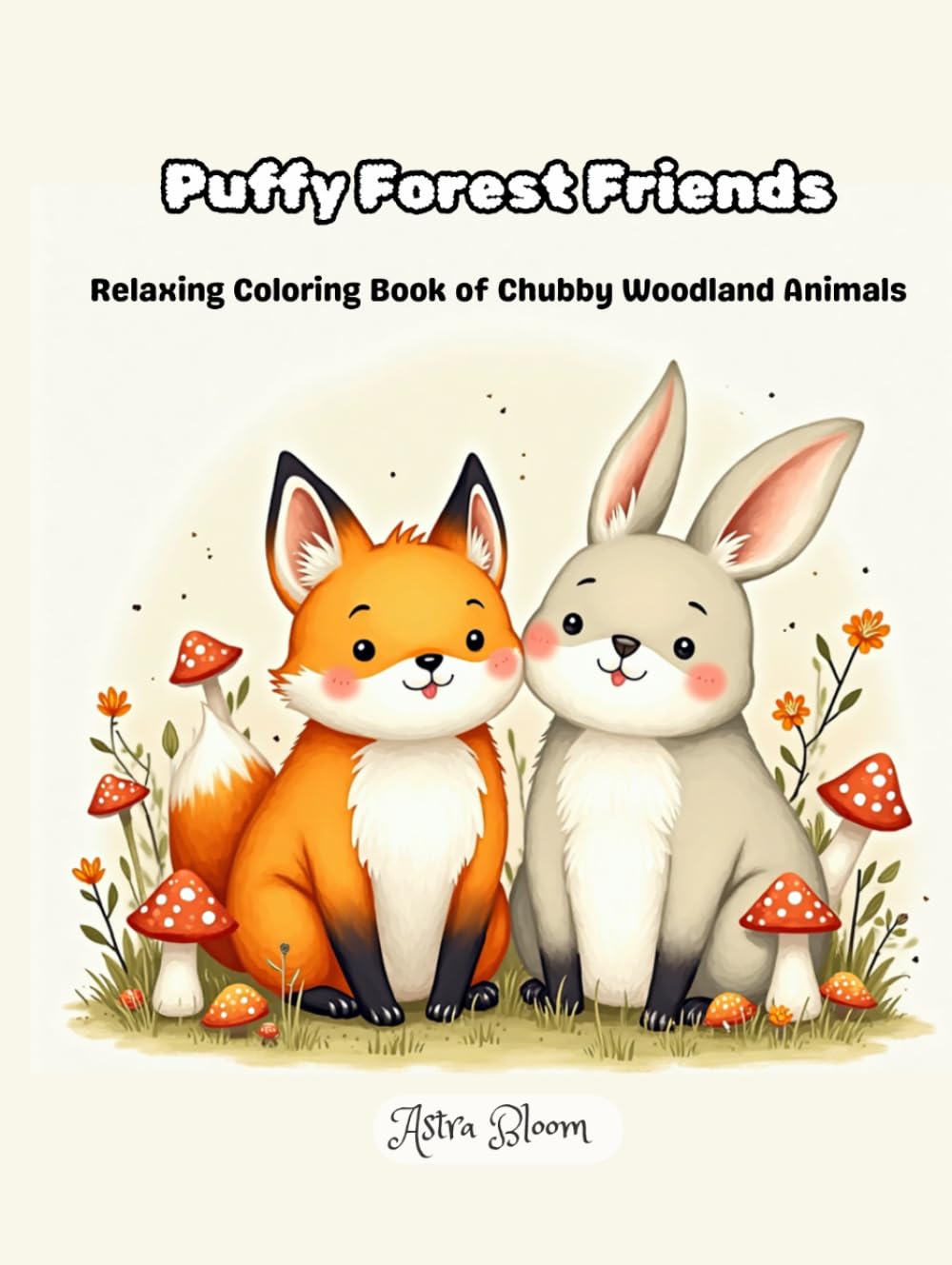 Puffy Forest Friends: Relaxing Coloring Book of Chubby Woodland Animals