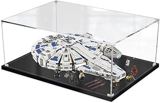 Acrylic Display Case for Lego Star Wars Solo: A Star Wars Story Kessel Run Millennium Falcon 75212 Model - Dustproof Anti-UV Storage Box (2mm Transparent)