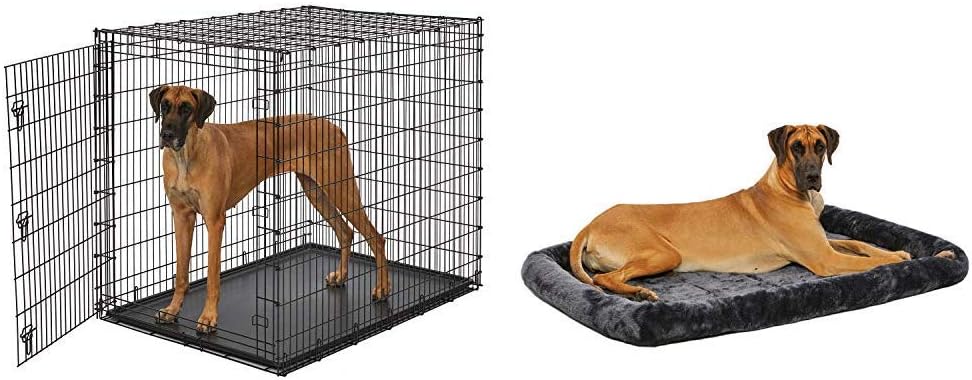 Midwest Homes for Pets Ginormous 54" Single Door Giant Dog Crate w/Matching Crate Bed