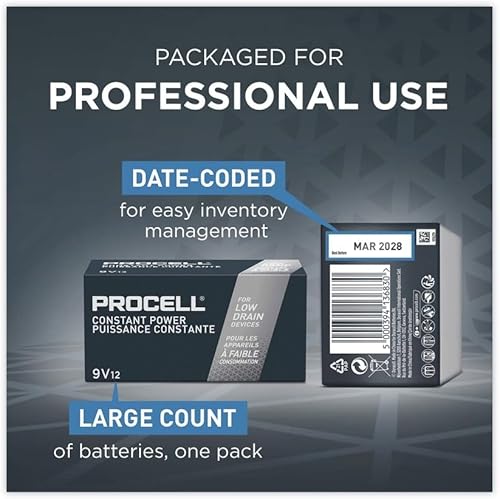 Miniatura 3 de Pilas alcalinas Duracell PC1604BKD Procell, 9 V (paquete de 12) – el estilo y el color pueden variar