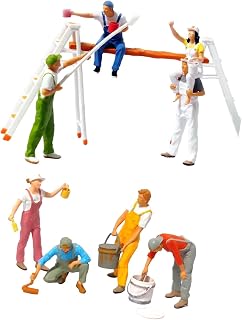Colaxi Miniature Figures Model Painter Worker,Simulation Mini Creative Collectibles Diorama Figure for Miniature Scene Decor Layout, 1 87