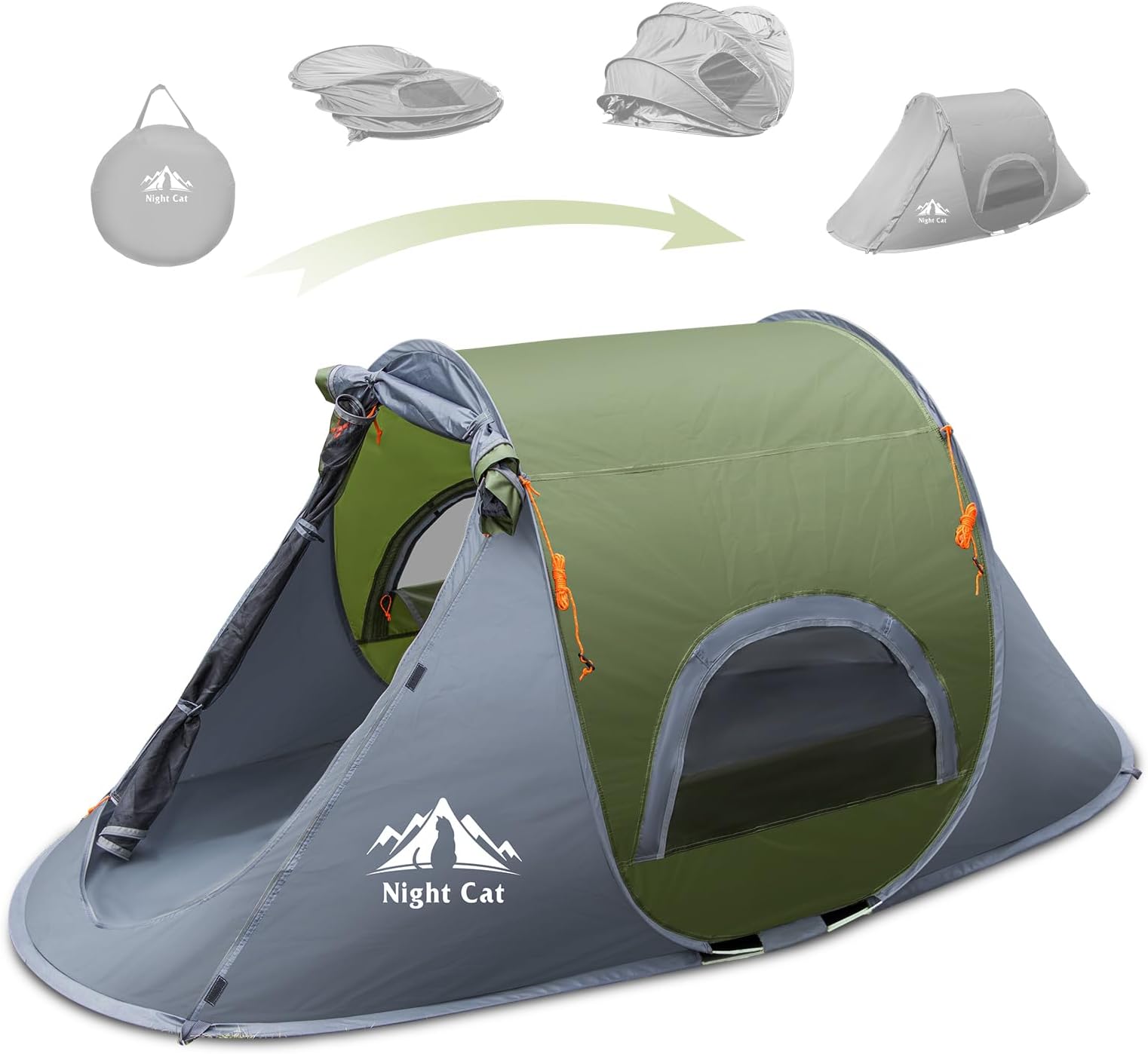 Night Cat Pop Up Tent 1 Person: Waterproof Camping Tent Easy Setup for Picnic Festival in Park Backyard Garden