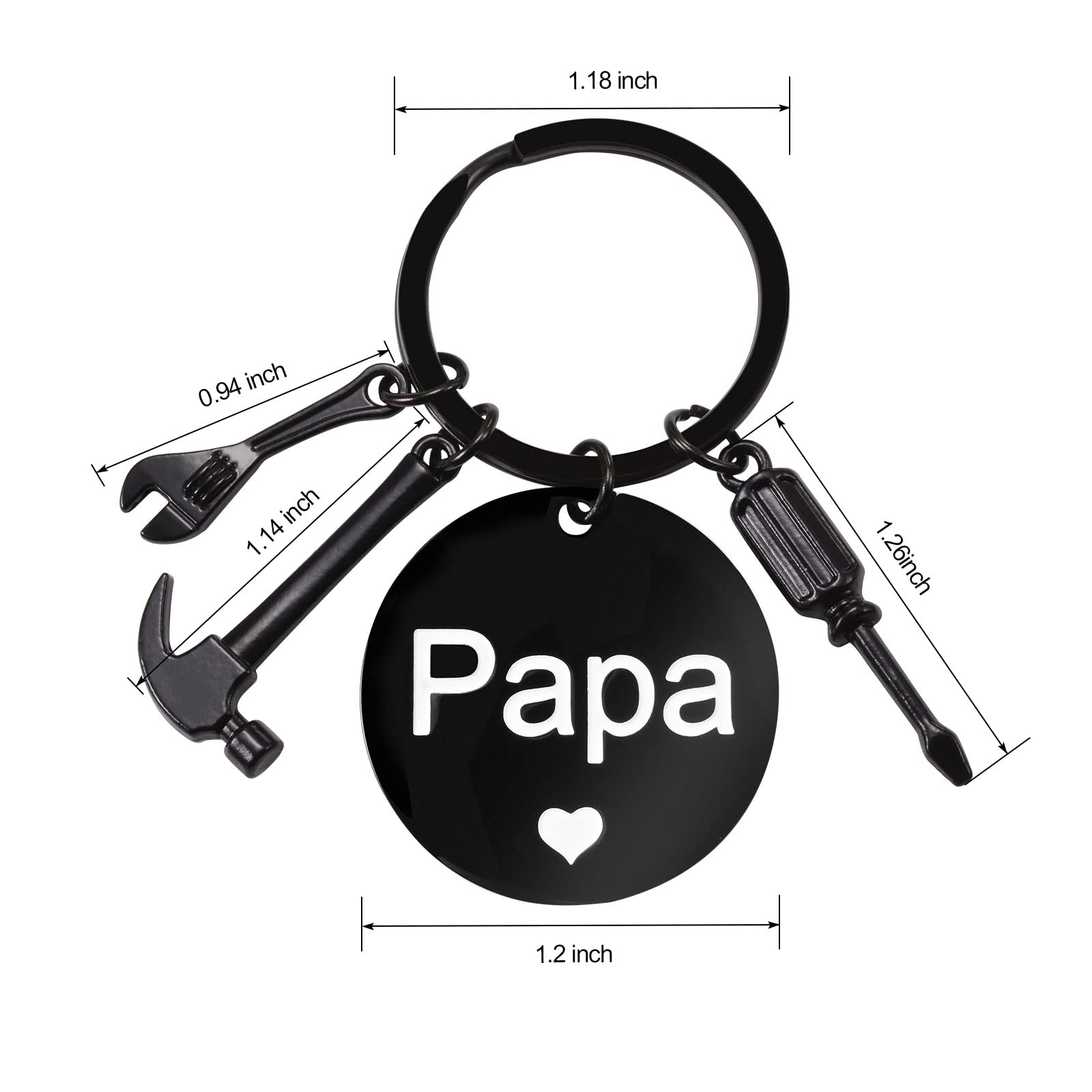 CheersLife Regalo per la Festa del Papà,Regalo Papa Portachiavi Papà,Regalo di Compleanno per Uomo Acciaio Inossidabile Portachiavi per Auto Portachiavi con Lettere