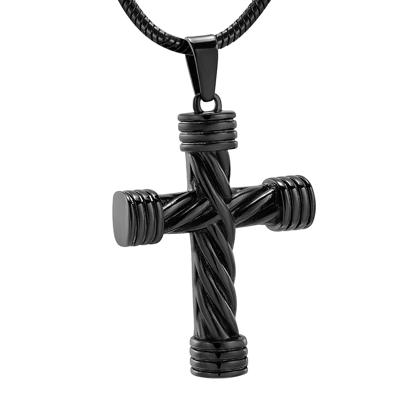 MinicremationRope Winding Cross Cremation Ashes Cremation Jewelry for Ashes Cross Memorial Urn Necklace Pendant Keepsake Religious Cross Ashes Jewelry