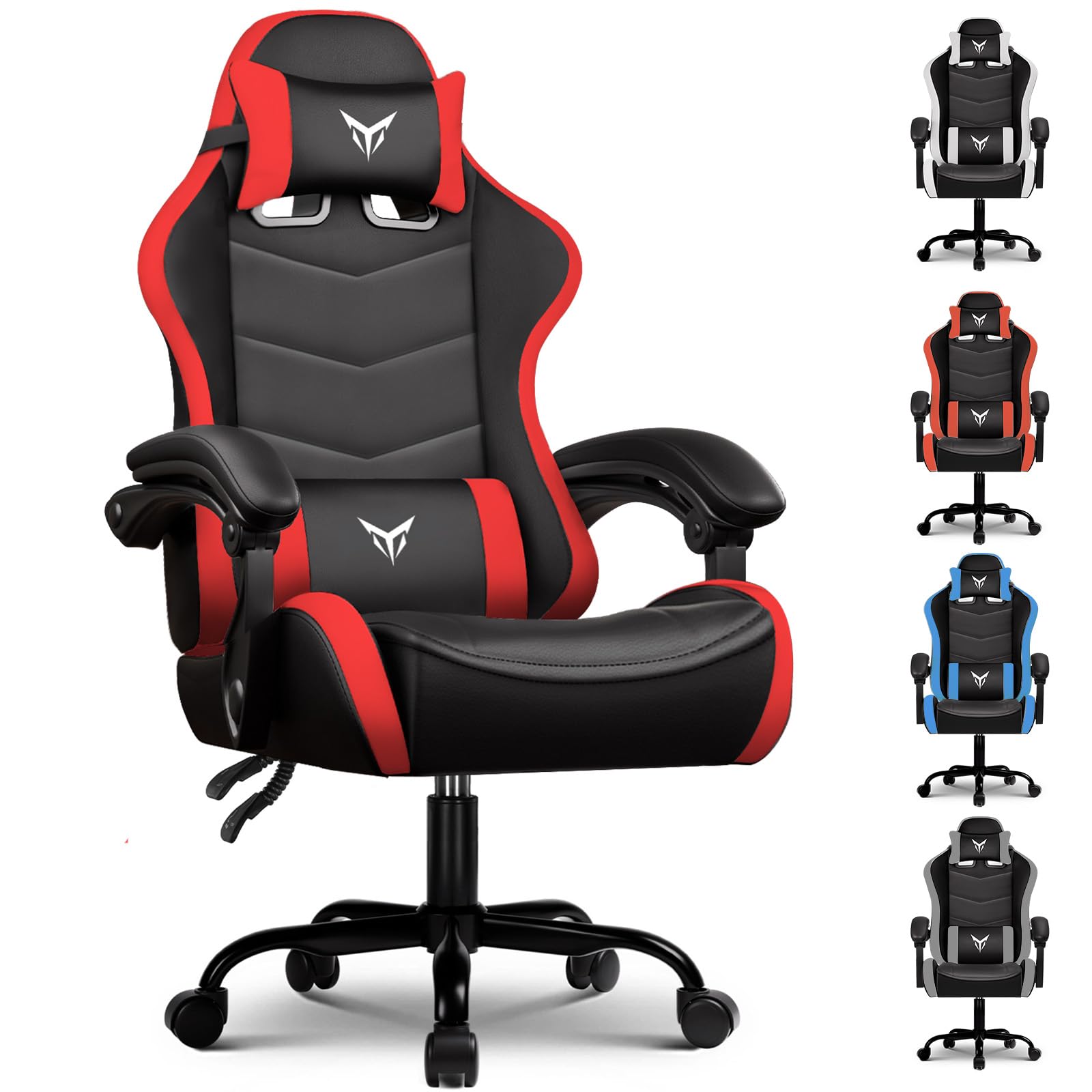 GTPLAYER Gaming Chair, Video Game Chairs Racing Style PC Game Chairs 350lbs for Adults - Padded High Back Ergonomic Reclining Silla Gamer, Linkage