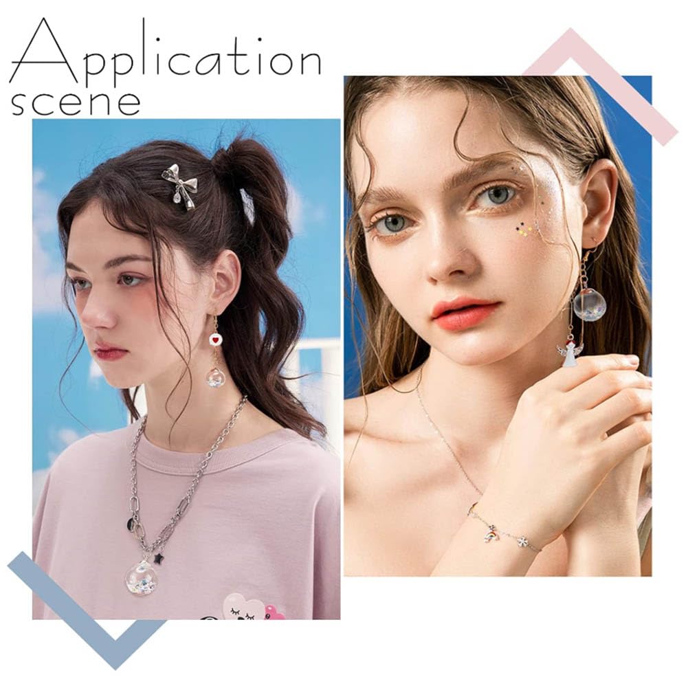 NBEADS 14 Pz 7 Colori Mini Globo Di Vetro Cavo, Ciondoli A Sfera Trasparenti Da 17 - Foto 4