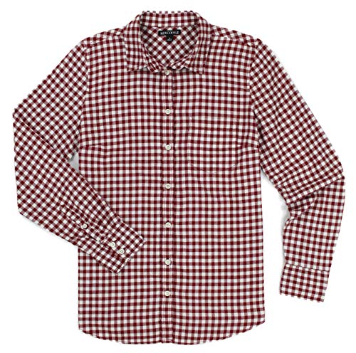 J. Crew - Women's - Flannel Button Down Shirt (Multiple Color/Size Options) (Large, Winter Berry Checked)