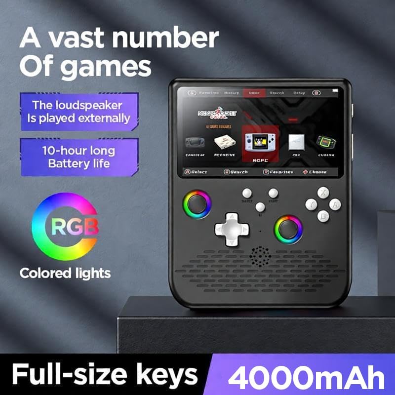 Vista 4 de Retro Handheld Game Console, 64G, 5.0 Inch IPS HD Screen, Linux System, Portable Mini Console