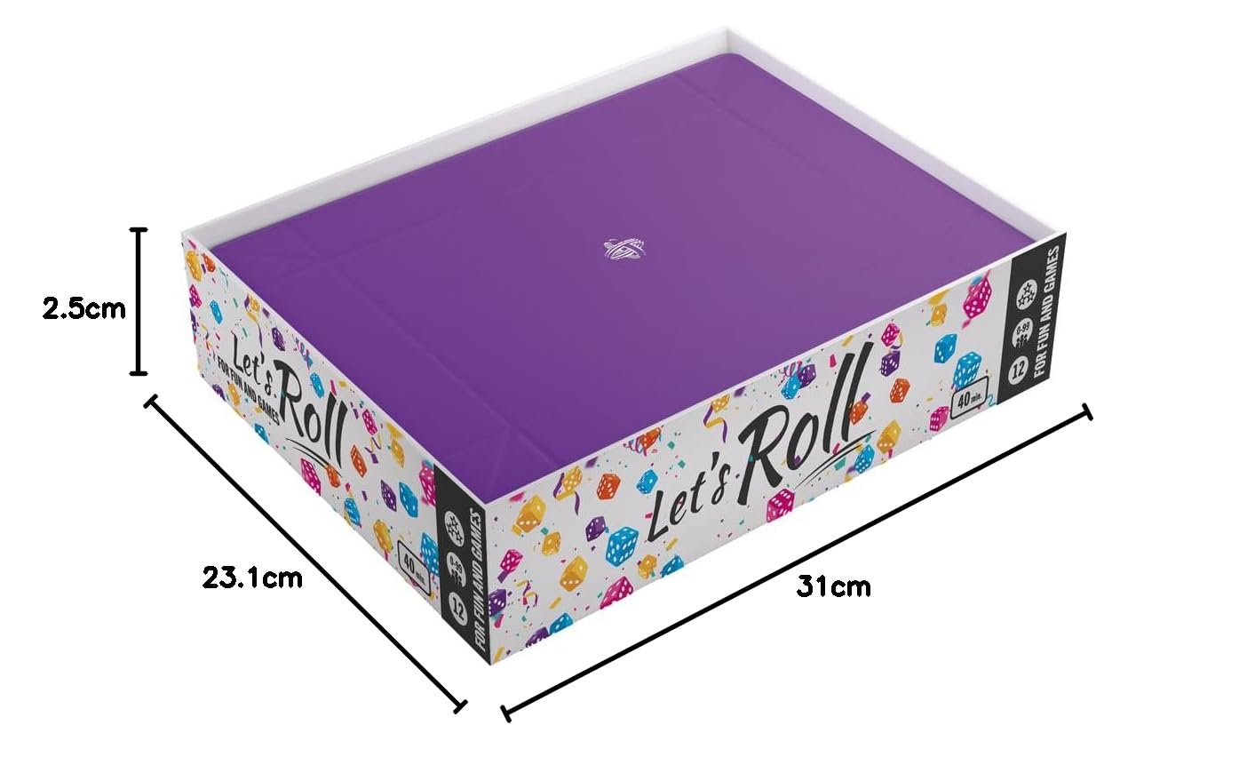 Magnetic Dice Tray Rectangular Black/Purple