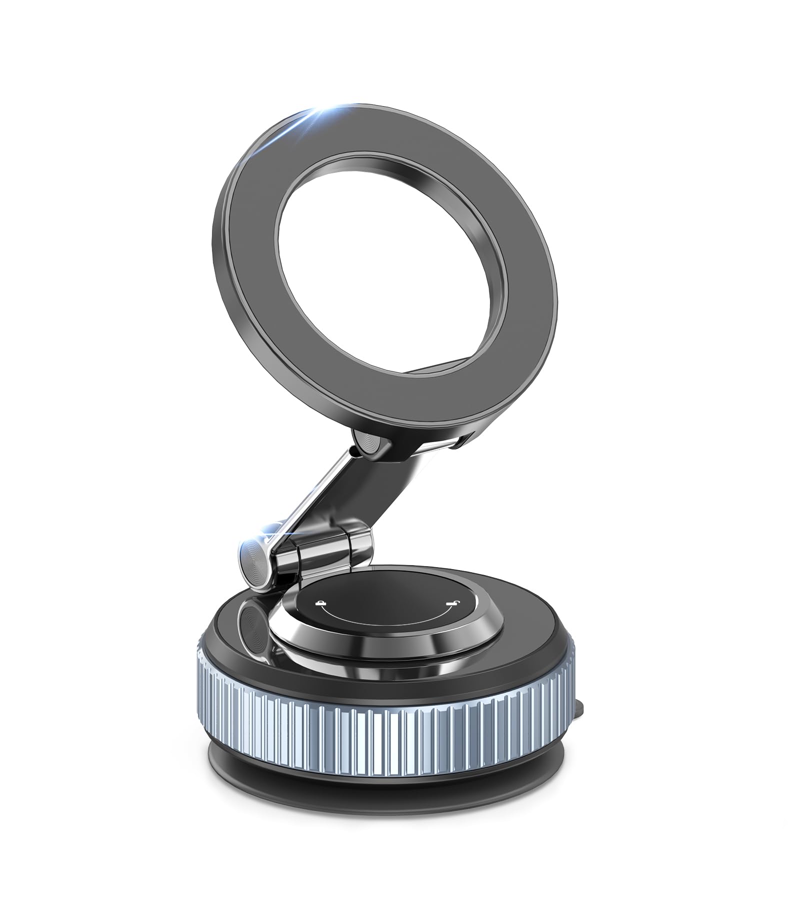 TONEOF Upgraded Magnetic Phone Stand for Car, 360° Rotatable Phone Holder for MagSafe, Strong Magnet, Foldable Car Mount with Vacuum Suction Cup, Mini Car Stand with Magnetic Ring for all Smartphone-image-48