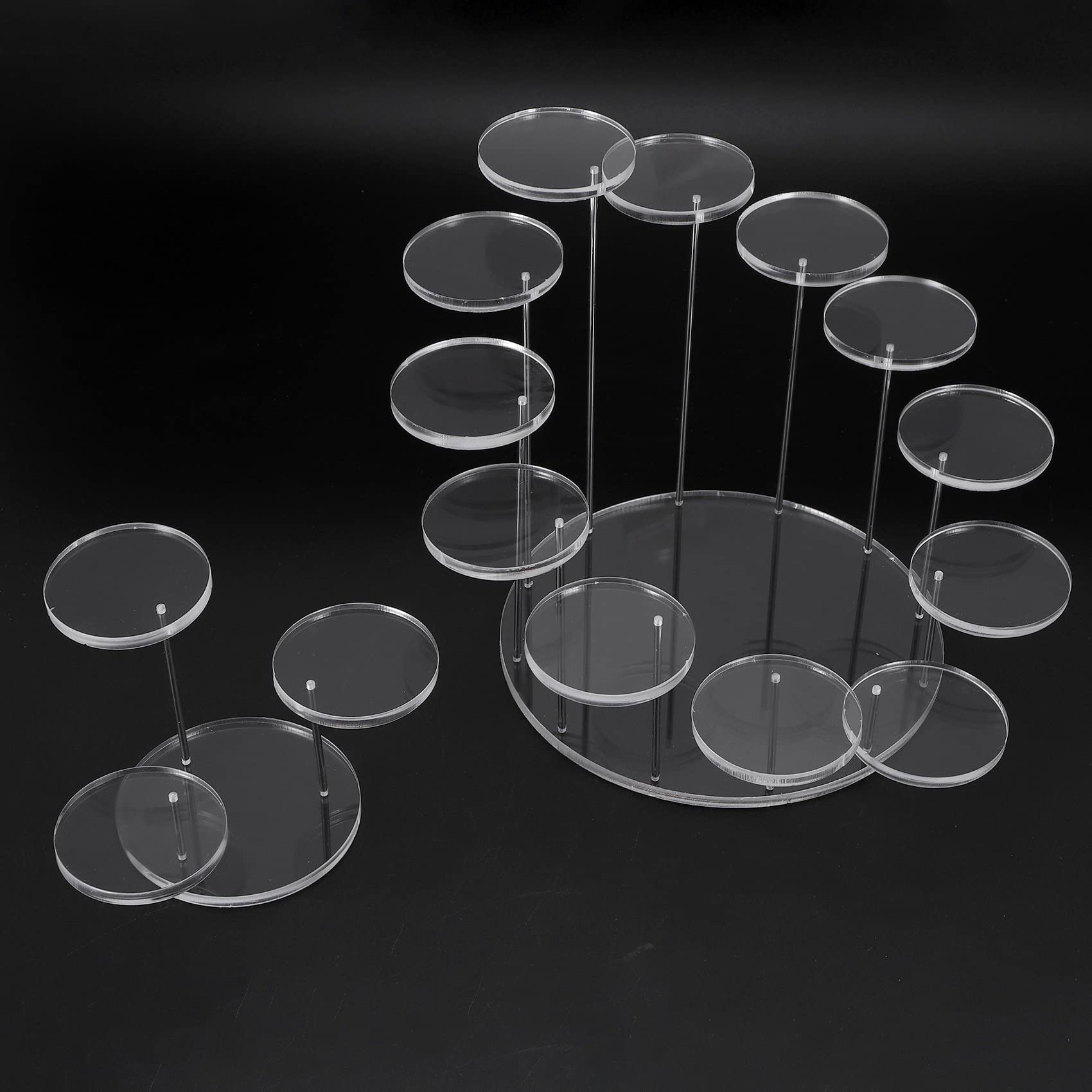 Lot de 2 présentoirs ronds en acrylique pour cupcakes - Support de qualité supérieure pour desserts et pâtisseries