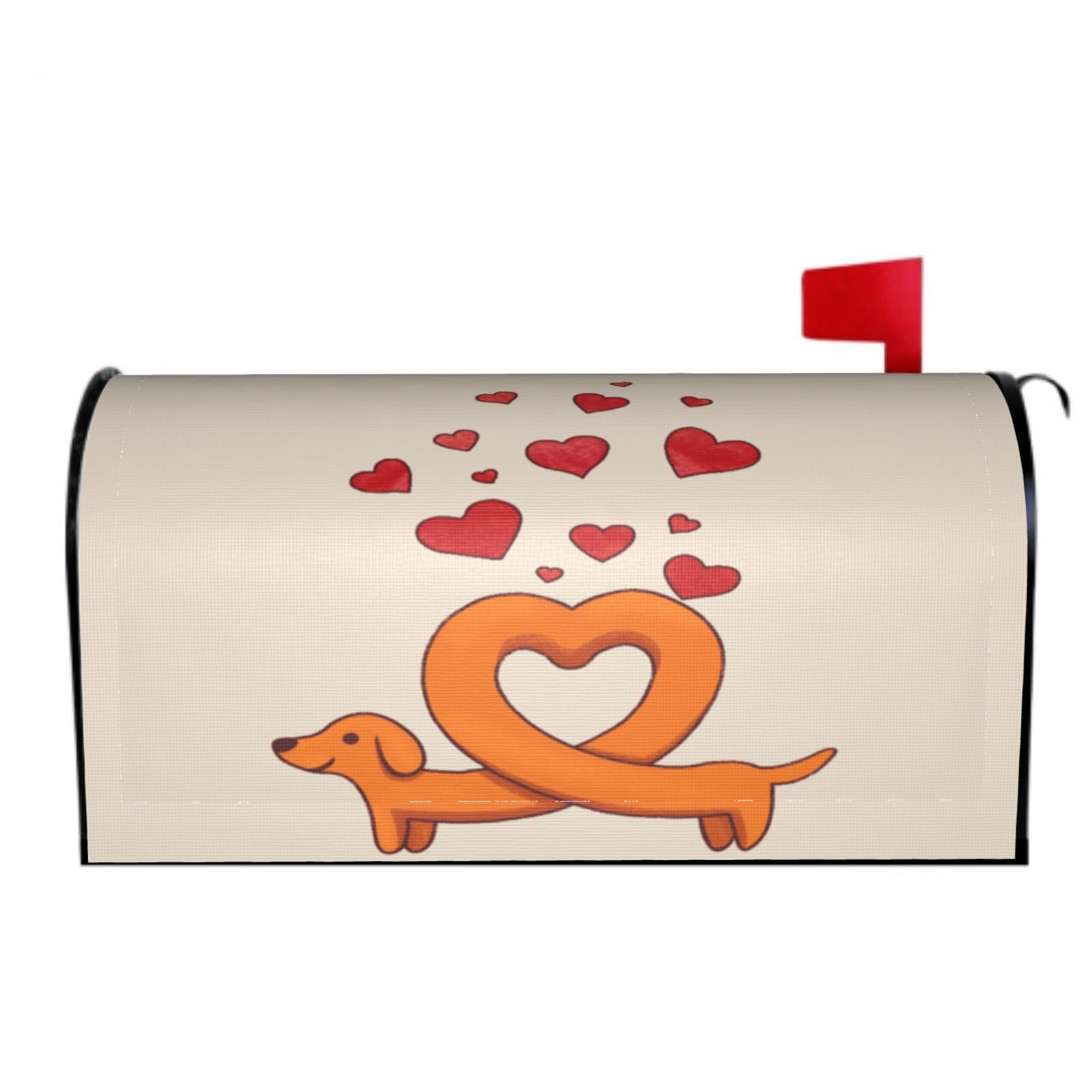 Valentines Dachshund Mailbox Covers Magnetic Wraps Post Letter Box Cover Garden Home Decor 25.5x21 in
