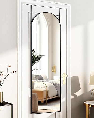 ITSRG Espejo de longitud completa para colgar en la puerta, espejo de puerta, espejo sobre la puerta, espejo de puerta de baño de 48 x 14 pulgadas,