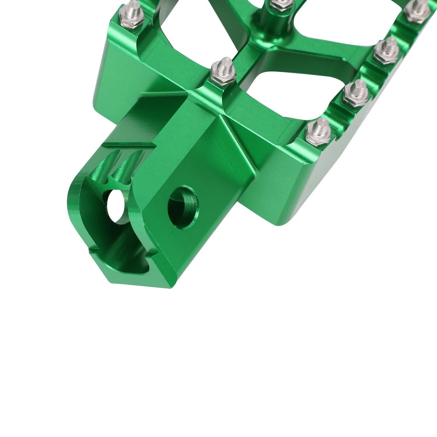 Pedane Moto per Kawasaki, Poggiapiedi Enduro CNC Alluminio per Kawasaki KMX 125 R KMX 125R KMX125R Enduro Pit Bike Motocross Verde